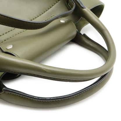 Celine Big Small 2-Way Shoulder Bag Crossbody Leather Olive Green Silver — view 4