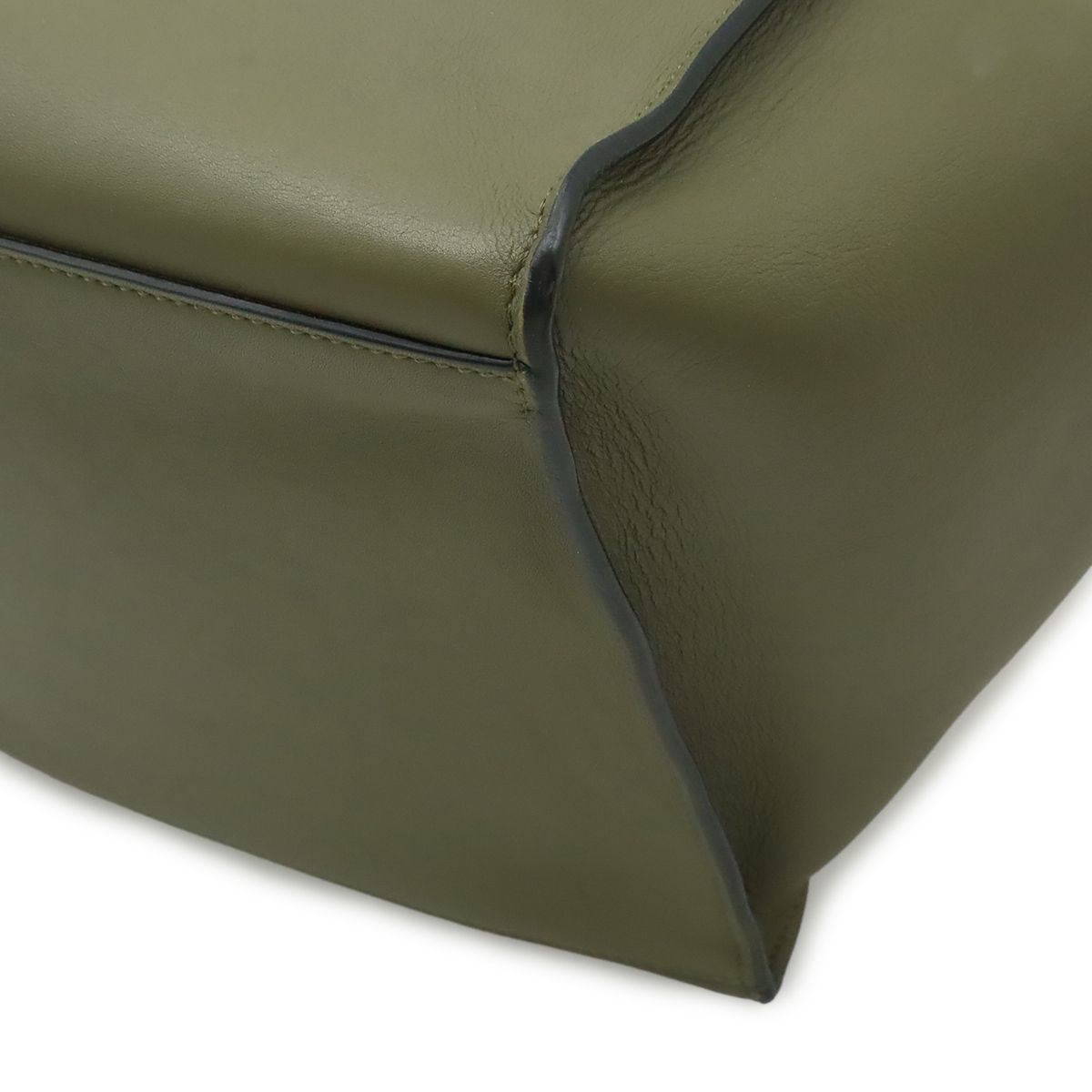 Celine Big Small 2-Way Shoulder Bag Crossbody Leather Olive Green Silver — view 3