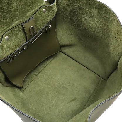 Celine Big Small 2-Way Shoulder Bag Crossbody Leather Olive Green Silver — view 5