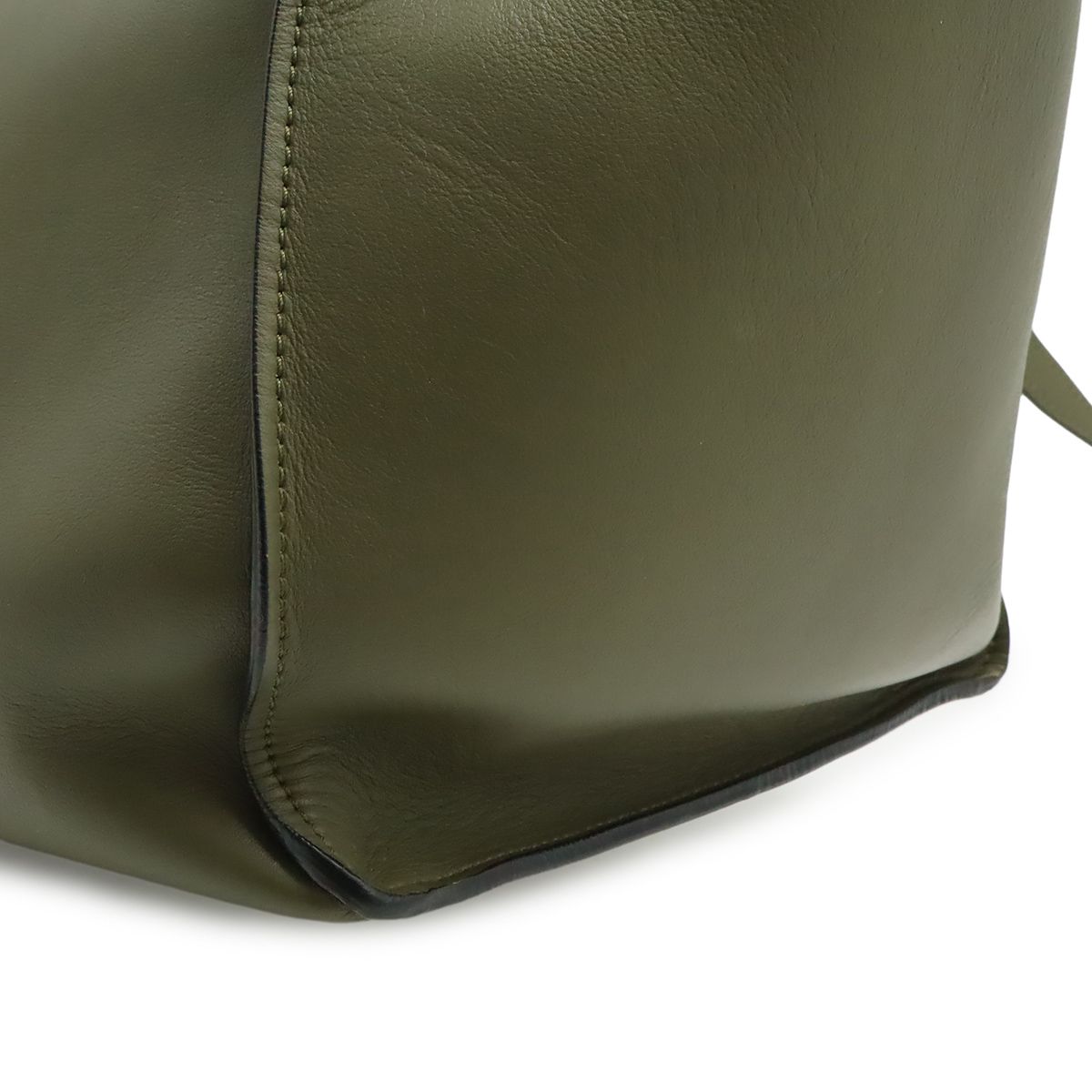 Celine Big Small 2-Way Shoulder Bag Crossbody Leather Olive Green Silver — view 8