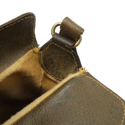 Gucci Vintage GG Plus Sherry Line Shoulder Bag Pochette Leather Beige Brown — view 7