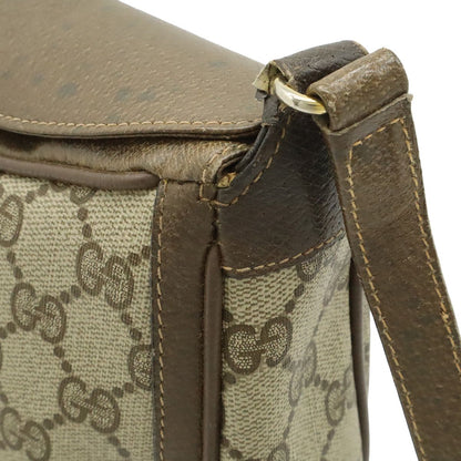 Gucci Vintage GG Plus Sherry Line Shoulder Bag Pochette Leather Beige Brown — view 4