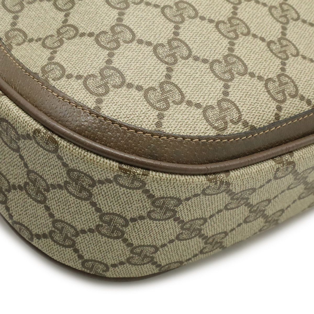 Gucci Vintage GG Plus Sherry Line Shoulder Bag Pochette Leather Beige Brown — view 3