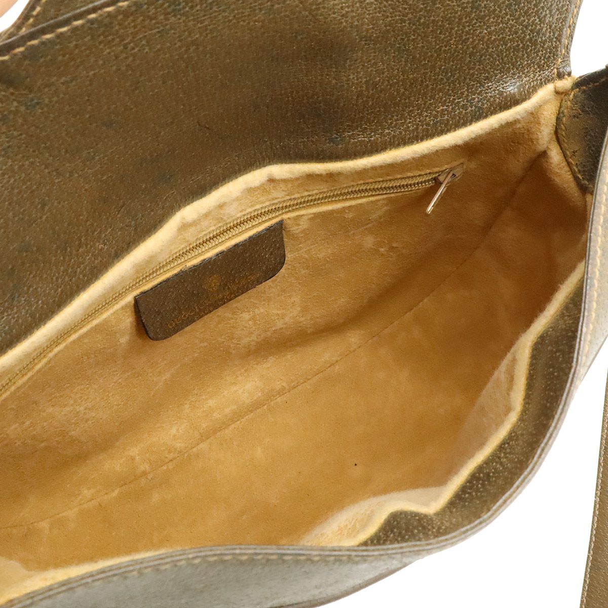 Gucci Vintage GG Plus Sherry Line Shoulder Bag Pochette Leather Beige Brown — view 6