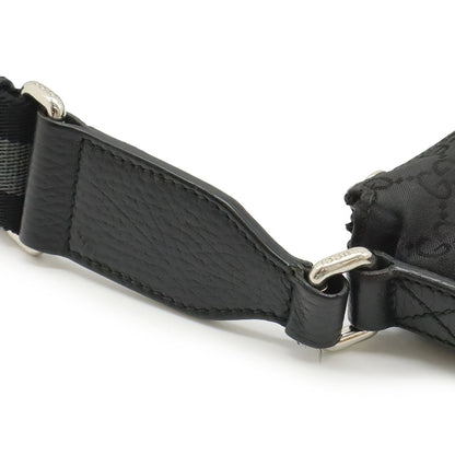 Gucci GG Nylon Shoulder Bag Crossbody Depth Leather Black Gray Silver — view 8