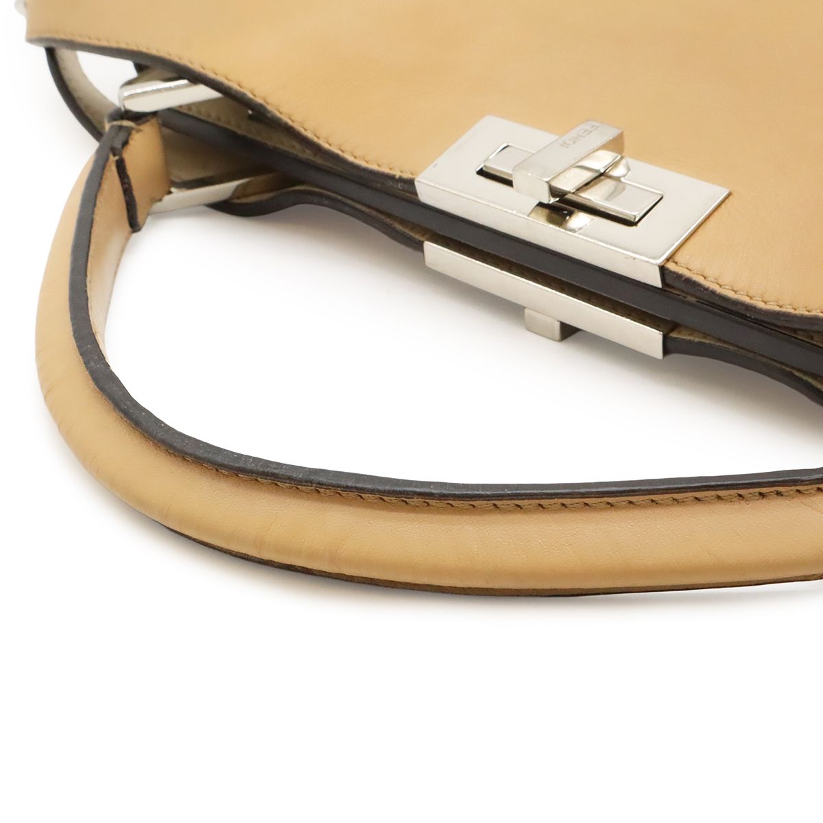 Fendi Peekaboo Essential 2-Way Shoulder Bag Leather Beige Silver — view 4