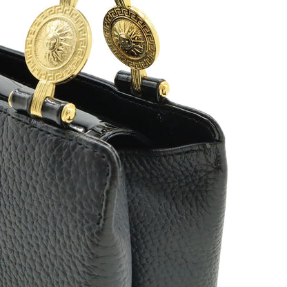 Versace Gianni Sunburst Handbag Leather Enamel Black Gold — view 6