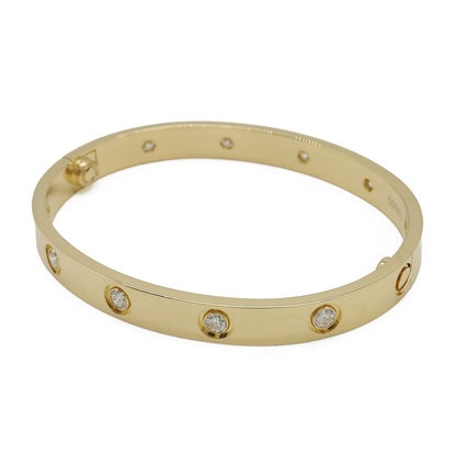 Cartier Love Bracelet Full Diamond 18k Yellow Gold 16 — view 2