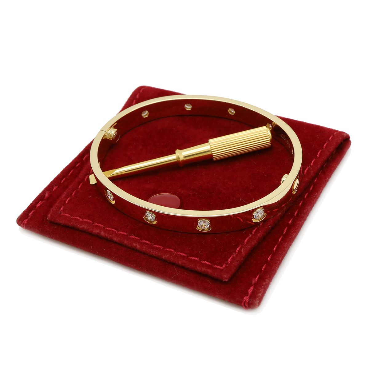 Cartier Love Bracelet Full Diamond 18k Yellow Gold 16 — view 7