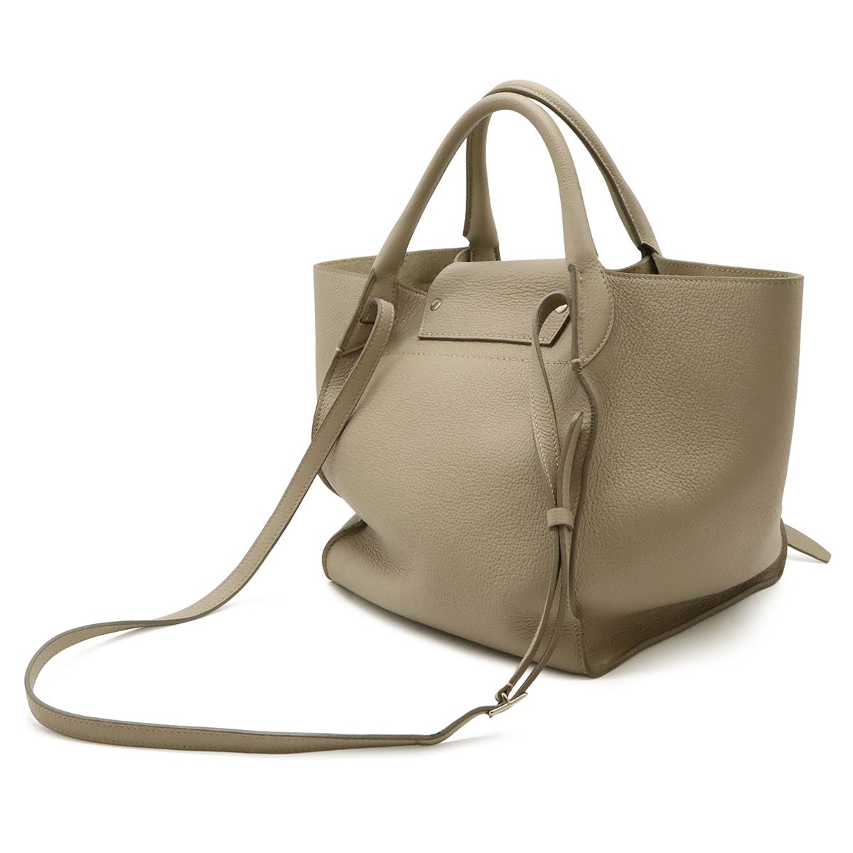 Celine Big Small 2-Way Shoulder Bag Crossbody Leather Gray Silver — view 2