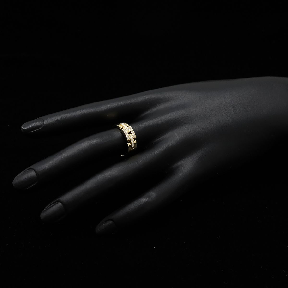 Cartier Maillon Panthere Ring Half Pave 18k Yellow Gold Diamond — view 7