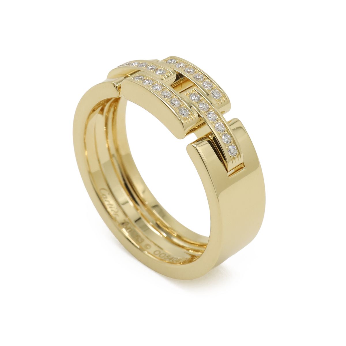 Cartier Maillon Panthere Ring Half Pave 18k Yellow Gold Diamond — view 2