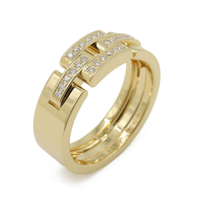 Cartier Maillon Panthere Ring Half Pave 18k Yellow Gold Diamond