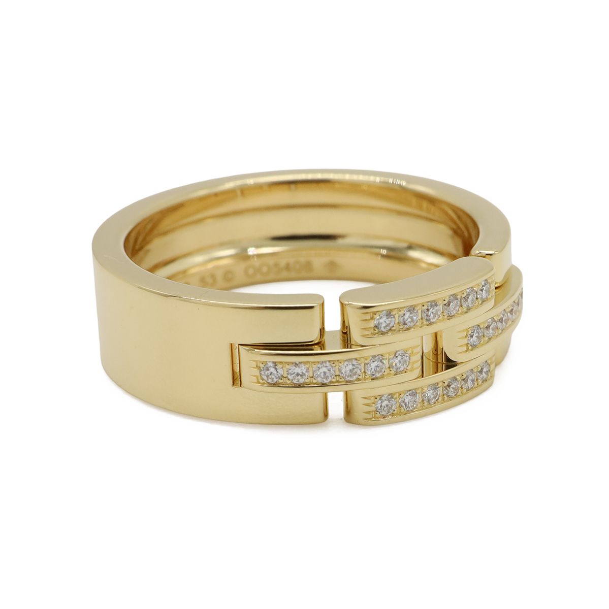 Cartier Maillon Panthere Ring Half Pave 18k Yellow Gold Diamond — view 3