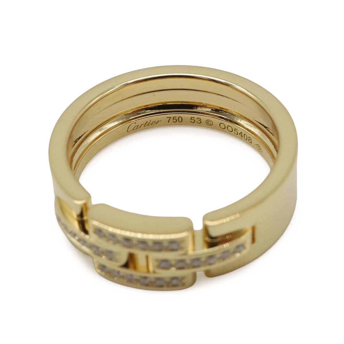Cartier Maillon Panthere Ring Half Pave 18k Yellow Gold Diamond — view 5