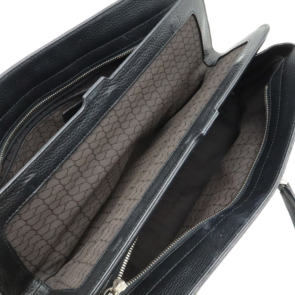 Cartier Ladonya Chain Shoulder Bag Bicolor Leather Black Dark Brown Silver — view 6