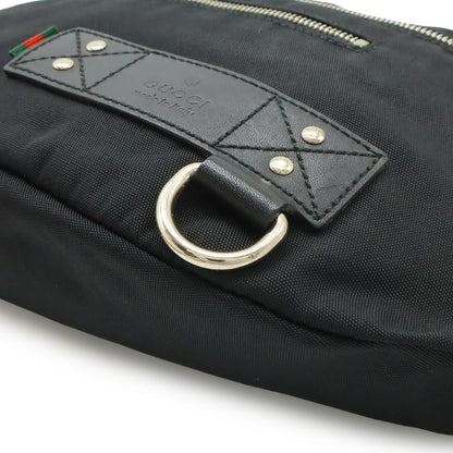 Gucci Belt Bag Waist Pouch Hip Nylon Canvas Black Silver — view 3