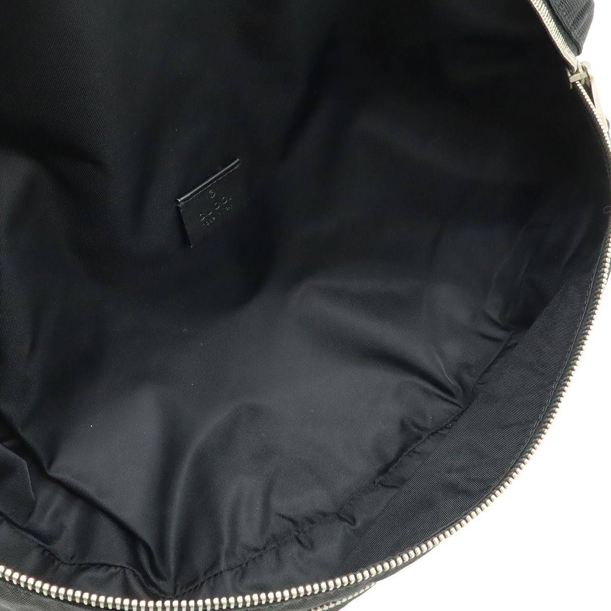 Gucci Belt Bag Waist Pouch Hip Nylon Canvas Black Silver — view 6
