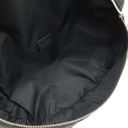 Gucci Belt Bag Waist Pouch Hip Nylon Canvas Black Silver — view 6