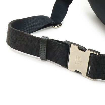 Gucci Belt Bag Waist Pouch Hip Nylon Canvas Black Silver — view 4