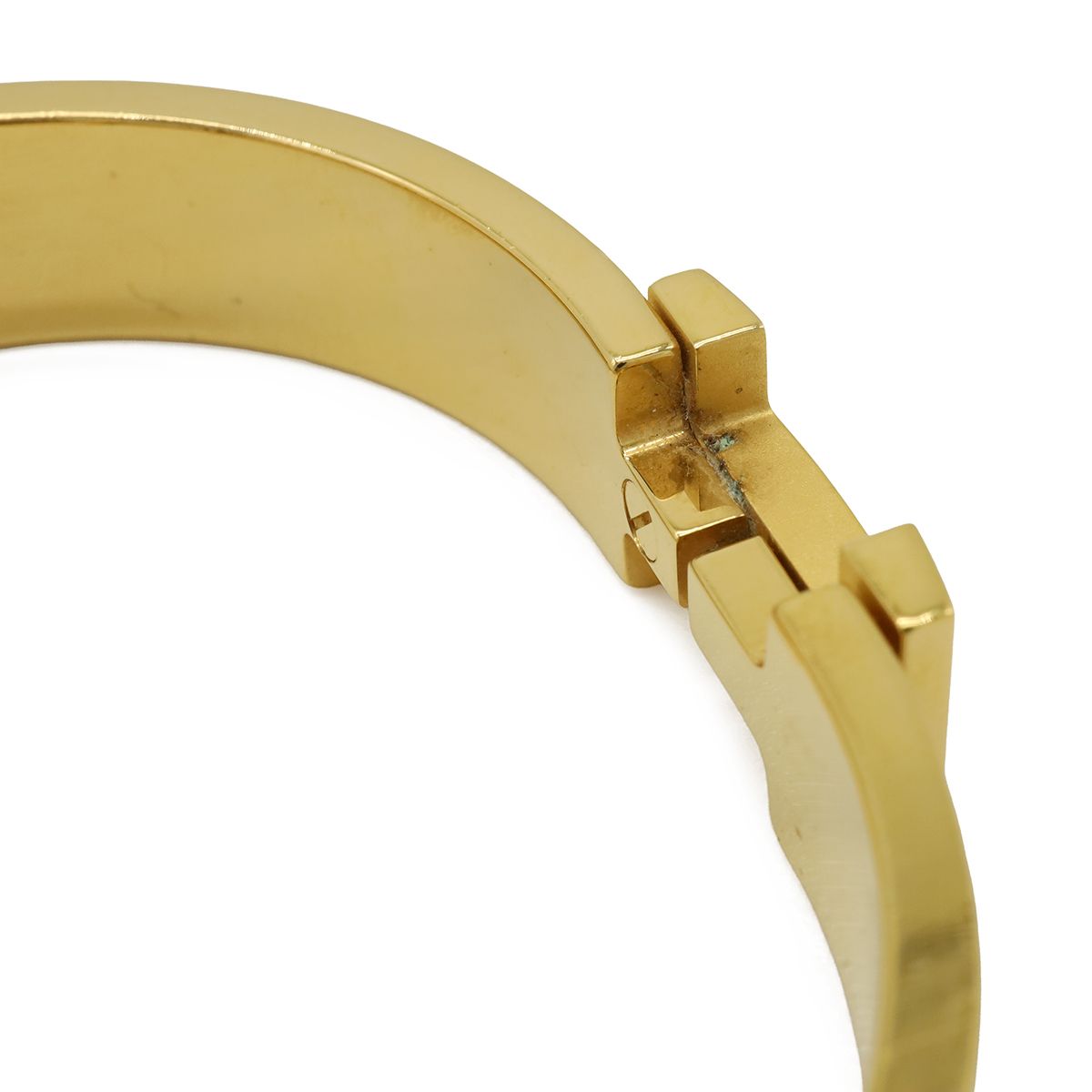 Hermes Click HH Enamel Bracelet Bangle Golden Yellow Green Etain Matte — view 5