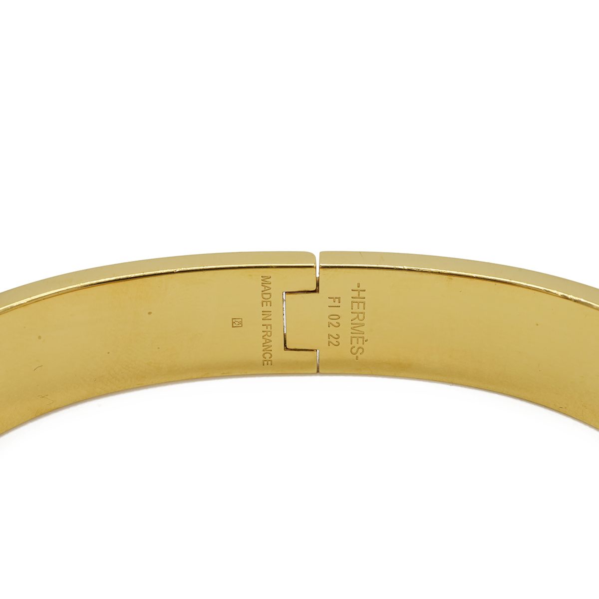 Hermes Click HH Enamel Bracelet Bangle Golden Yellow Green Etain Matte — view 4