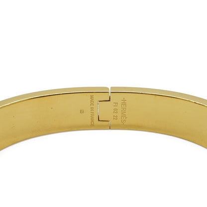 Hermes Click HH Enamel Bracelet Bangle Golden Yellow Green Etain Matte — view 4