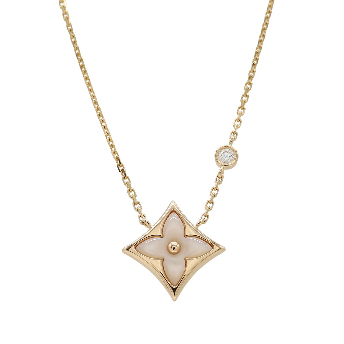 Louis Vuitton Pendant Star Blossom BB Necklace 18k Pink Gold Pearl Diamond