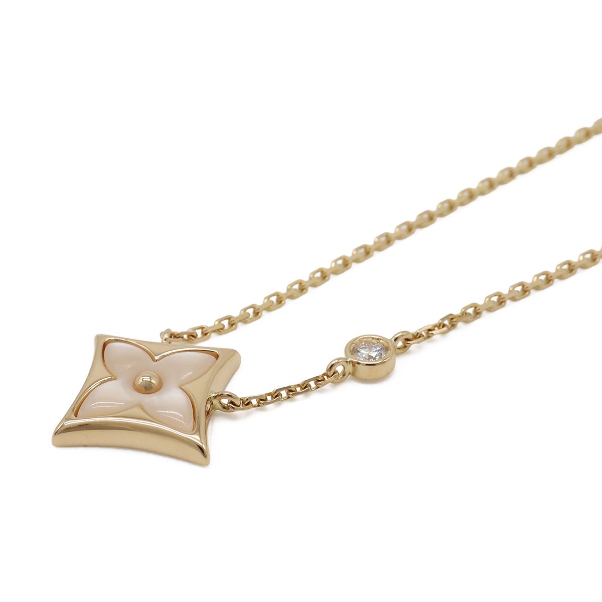 Louis Vuitton Pendant Star Blossom BB Necklace 18k Pink Gold Pearl Diamond — view 3