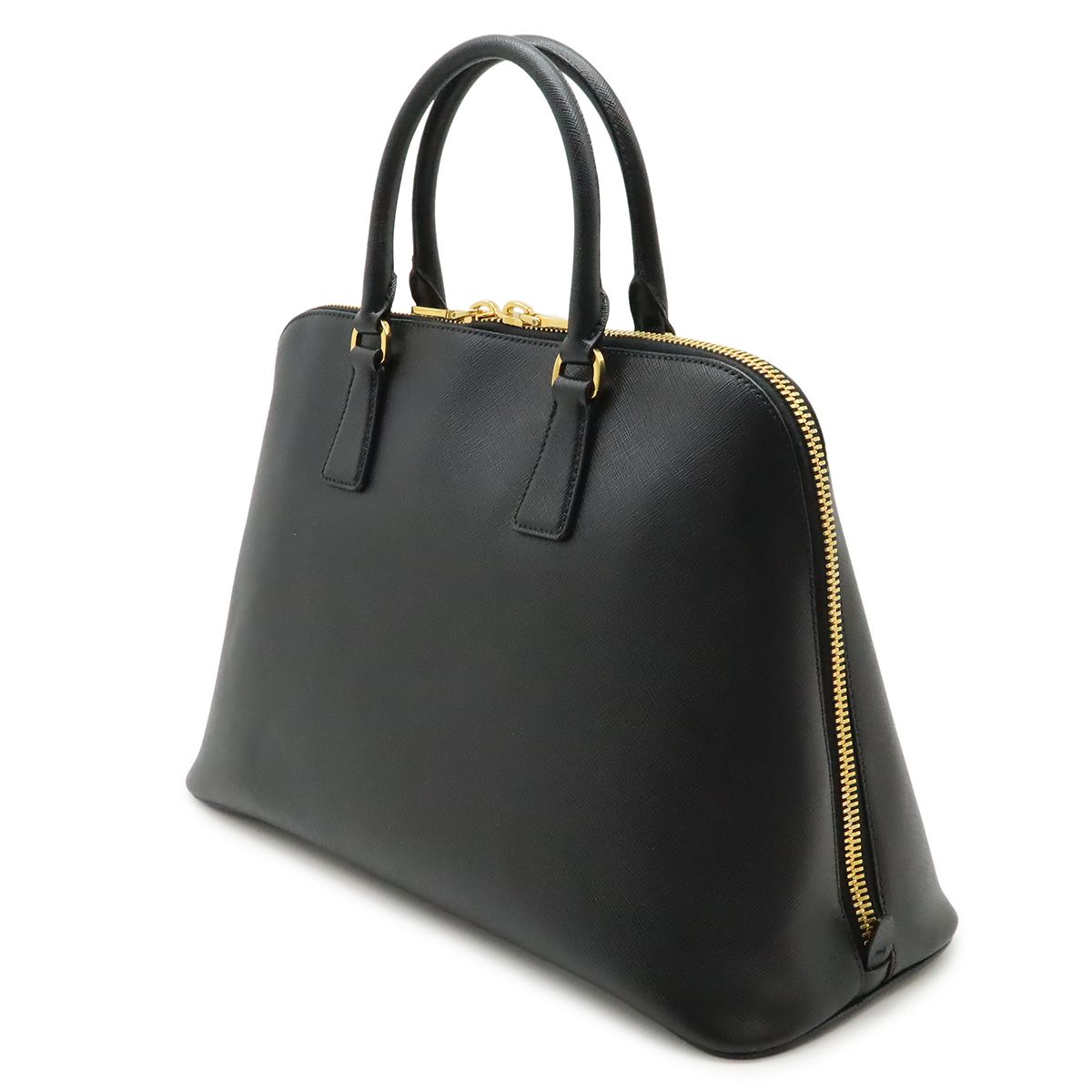 Prada Saffiano Tote Leather Nero Black Gold — view 2