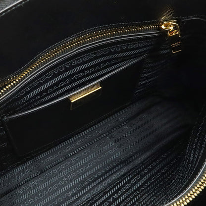 Prada Saffiano Tote Leather Nero Black Gold — view 8