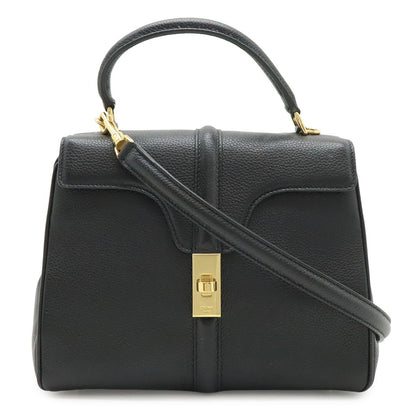 Celine 16 Small 2-Way Shoulder Bag Leather Black Gold