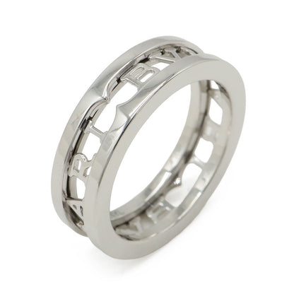 Bvlgari B-zero One Logo Spiral Open Work Band Ring 18k White Gold