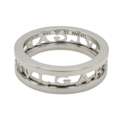 Bvlgari B-zero One Logo Spiral Open Work Band Ring 18k White Gold — view 4