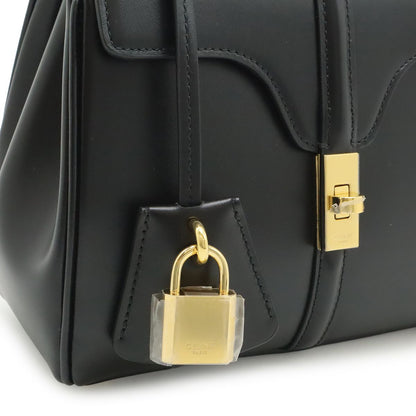 Celine Mini 16 Seeds One Handle 2-Way Shoulder Bag Calfskin Black Gold — view 8