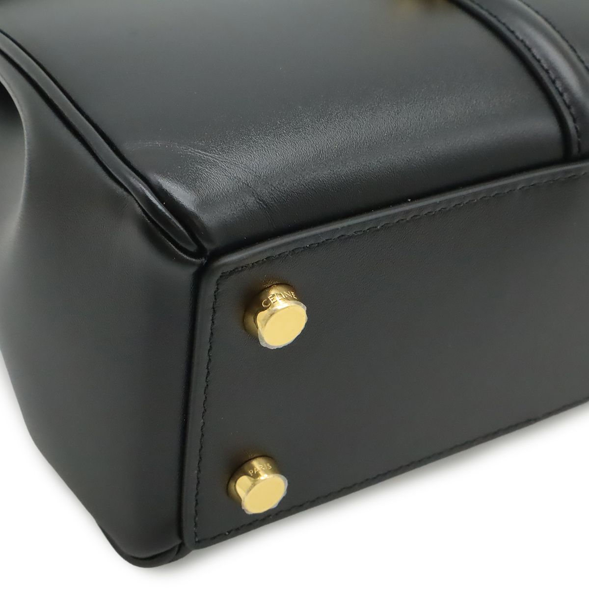 Celine Mini 16 Seeds One Handle 2-Way Shoulder Bag Calfskin Black Gold — view 3