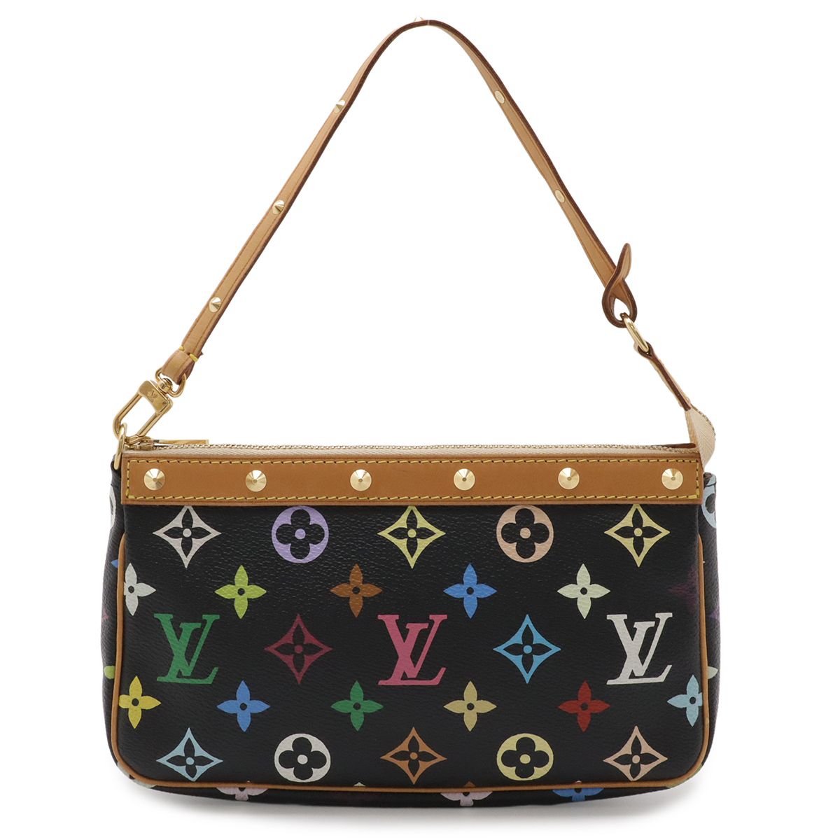 Louis Vuitton Monogram Multicolor Pochette Pouch Case Noir Black