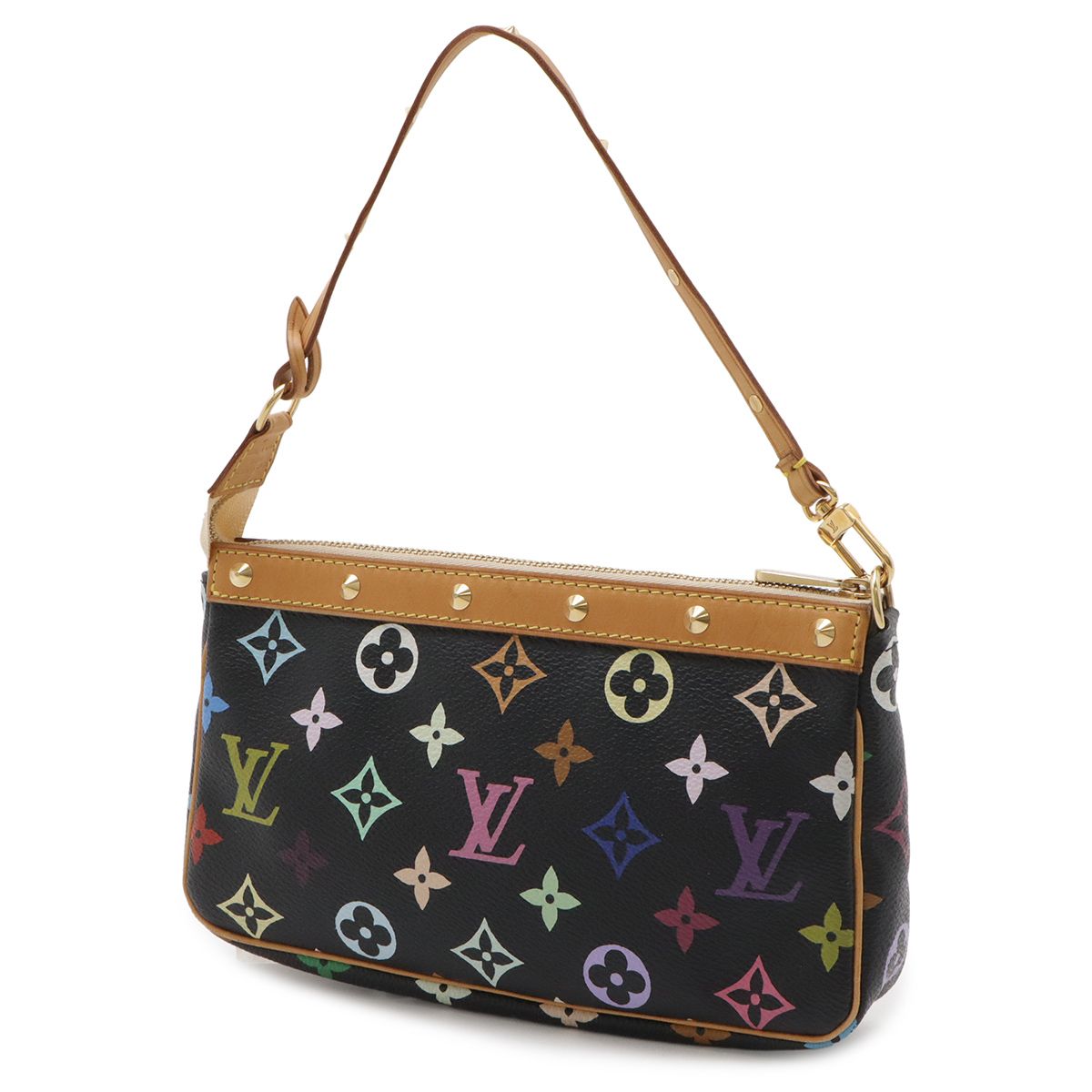 Louis Vuitton Monogram Multicolor Pochette Pouch Case Noir Black — view 2