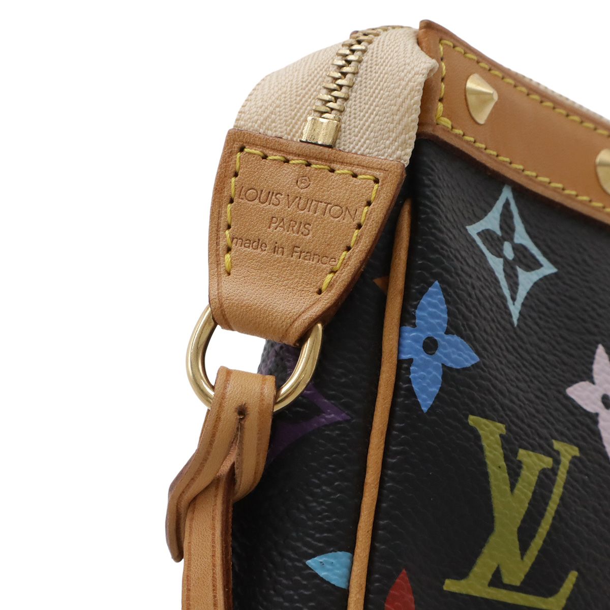 Louis Vuitton Monogram Multicolor Pochette Pouch Case Noir Black — view 6