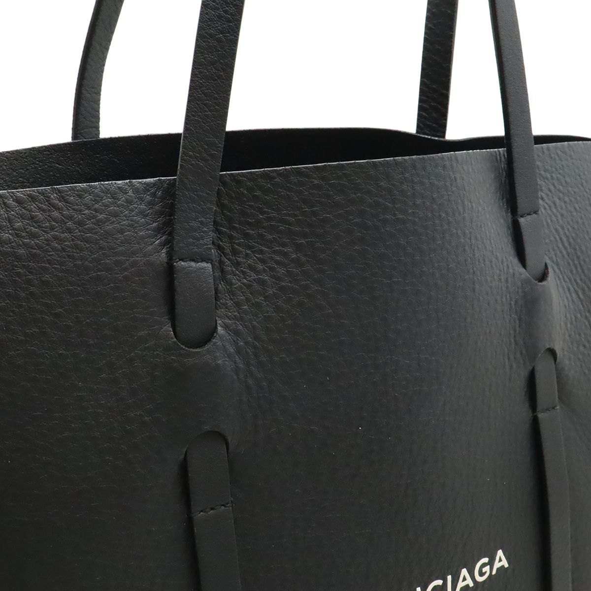 Balenciaga Everyday Tote S Logo Shoulder Bag Leather Black Pouch Mirror Out of — view 7
