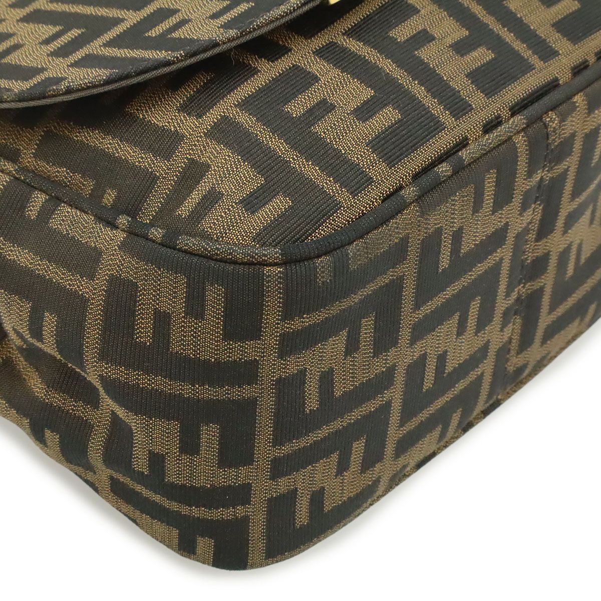 Fendi Zucchino Zucca Pattern Shoulder Bag Crossbody Pochette Leather Dark Brown — view 3