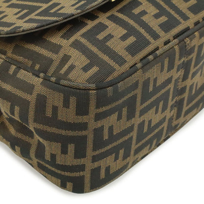 Fendi Zucchino Zucca Pattern Shoulder Bag Crossbody Pochette Leather Dark Brown — view 3