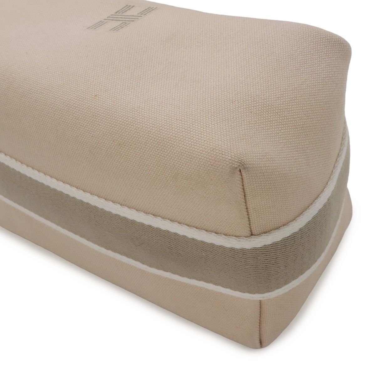 Hermes Bride-a-Brac PM Bath Pouch Makeup Cosmetic Handbag Canvas Natural Beige — view 3