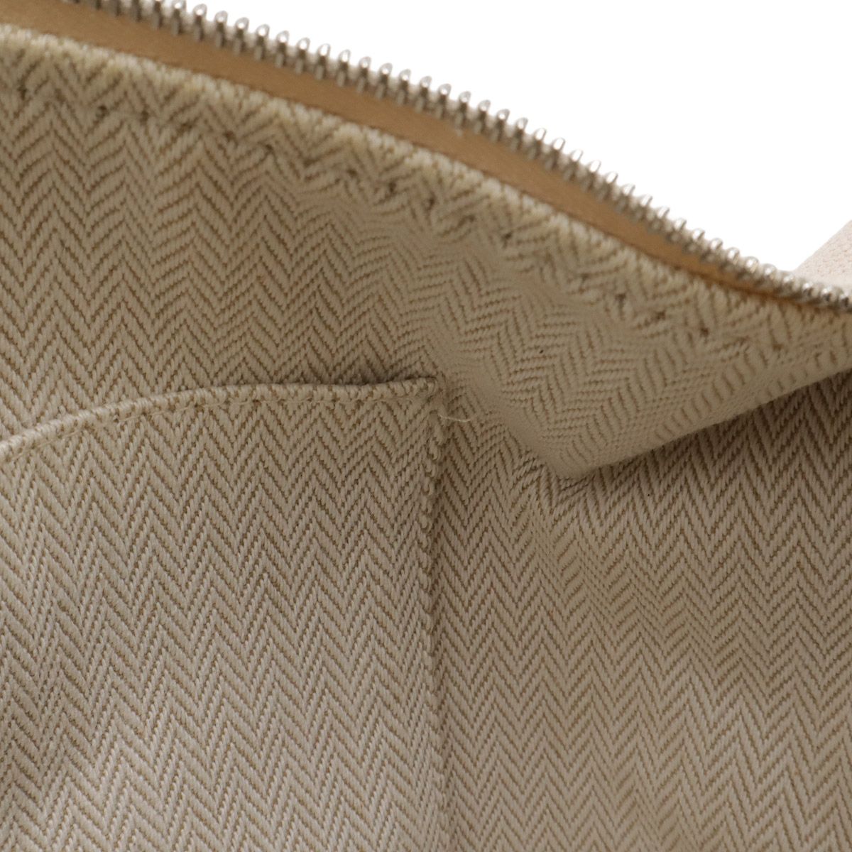 Hermes Bride-a-Brac PM Bath Pouch Makeup Cosmetic Handbag Canvas Natural Beige — view 8