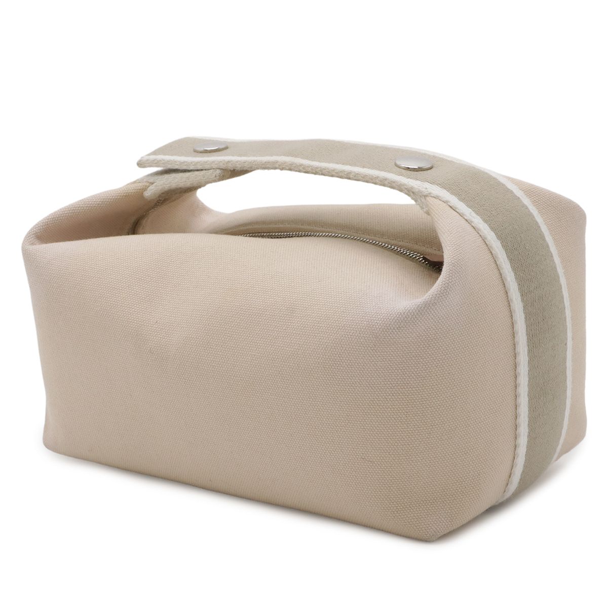 Hermes Bride-a-Brac PM Bath Pouch Makeup Cosmetic Handbag Canvas Natural Beige — view 2