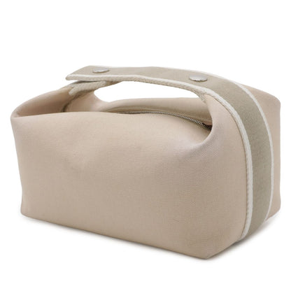 Hermes Bride-a-Brac PM Bath Pouch Makeup Cosmetic Handbag Canvas Natural Beige — view 2