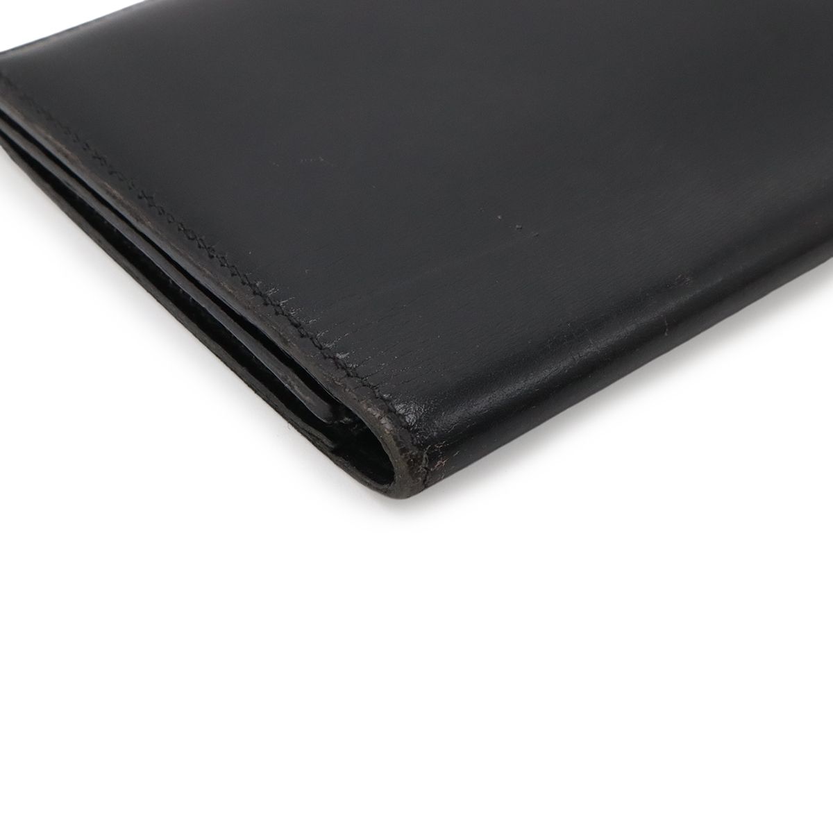 Hermes Osaka Long Billfold Bifold Wallet Box Calf Leather Black — view 3