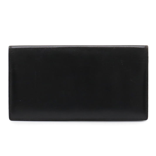 Hermes Osaka Long Billfold Bifold Wallet Box Calf Leather Black