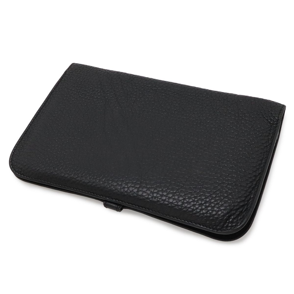 Hermes Dogon Duo GM Bifold Wallet Taurillon Clemence Leather Black with Coin — view 2