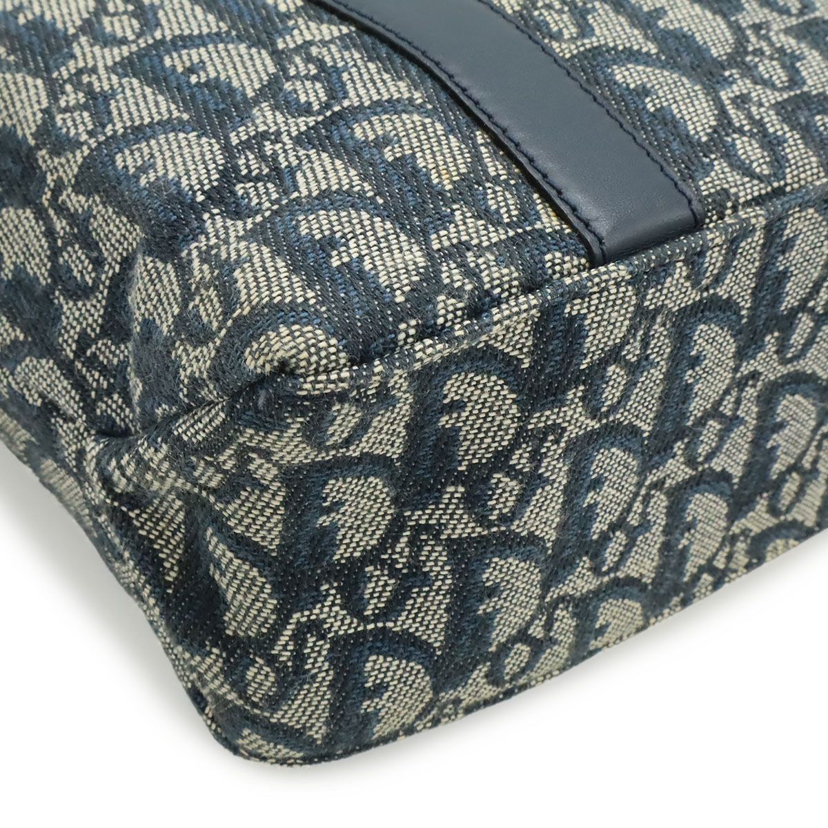 Dior Trotter Tote Jacquard Canvas Leather Navy Gold — view 3